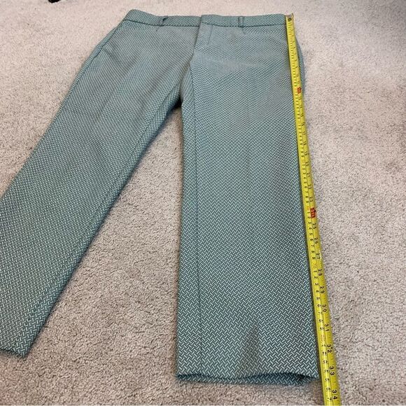 BANANA Republic green printed textured Sloan pants Sz 6P - Picture 9 of 11
